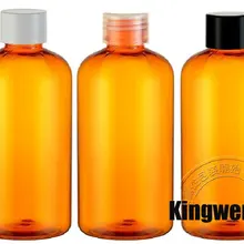 300 шт/партия емкость 220 мл лосьона шампуни, воды пустые бутылки для домашних животных оранжевый цвет