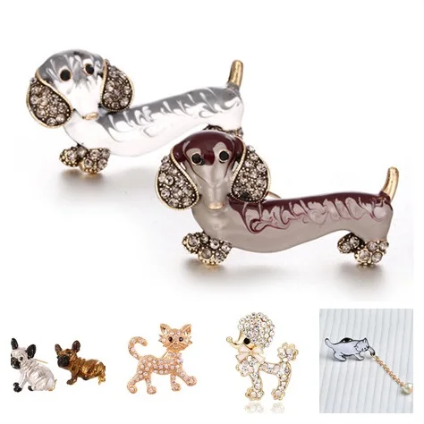 Hot 1pc Cute Animal Brooch Fashion Cartoon Dog Cat Style Enamel Jewelry Gift Bag Dress Accessories | Украшения и аксессуары