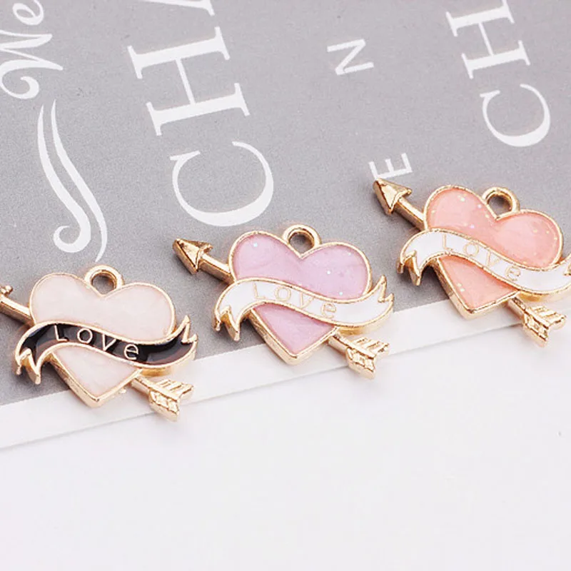 20pcs/lot DIY Jewerlry Findings Fashion Alloy Jewelry Accessories Arrow Piercing LOVE Ppearl Earrings Bracelet Necklace Pendant | Украшения
