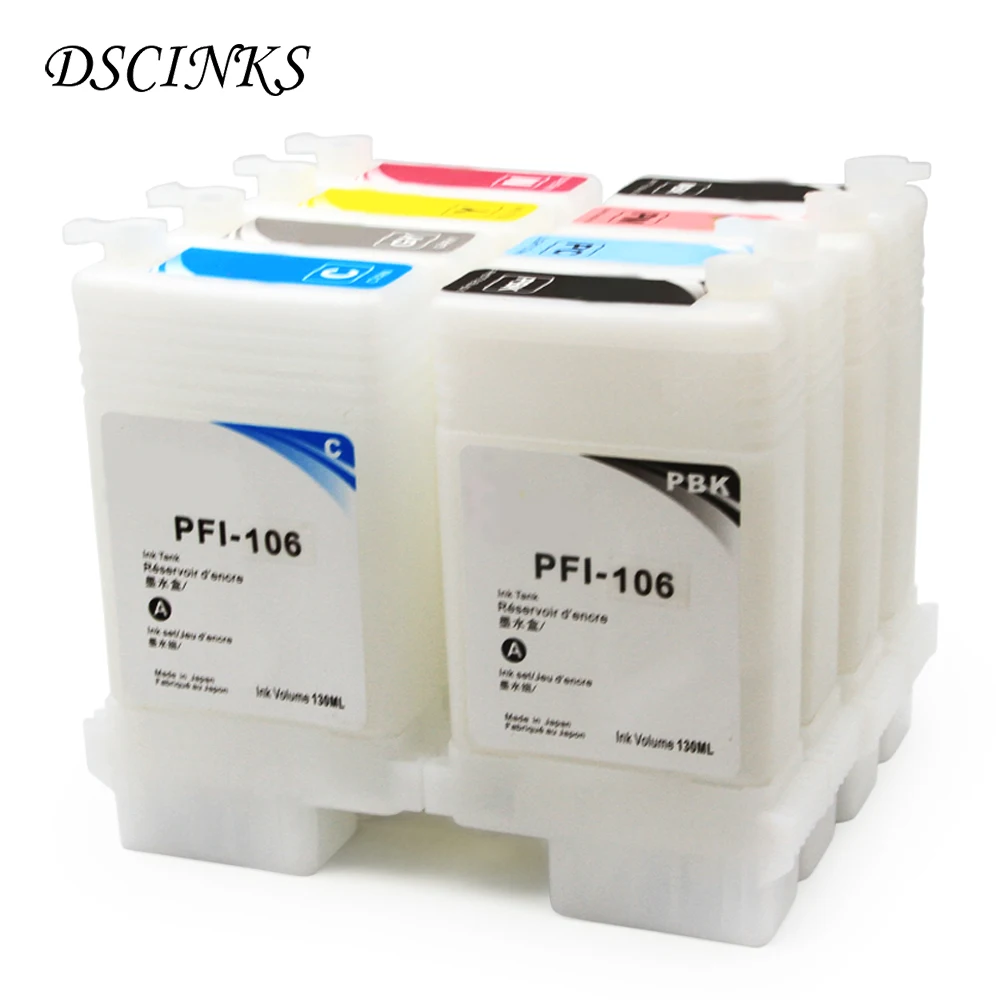 

8 Colors PFI-101 PFI101 Refillable Ink Cartridge for Canon IPF6000S IPF-6000S IPF 6000S Printer with Chip PFI 101