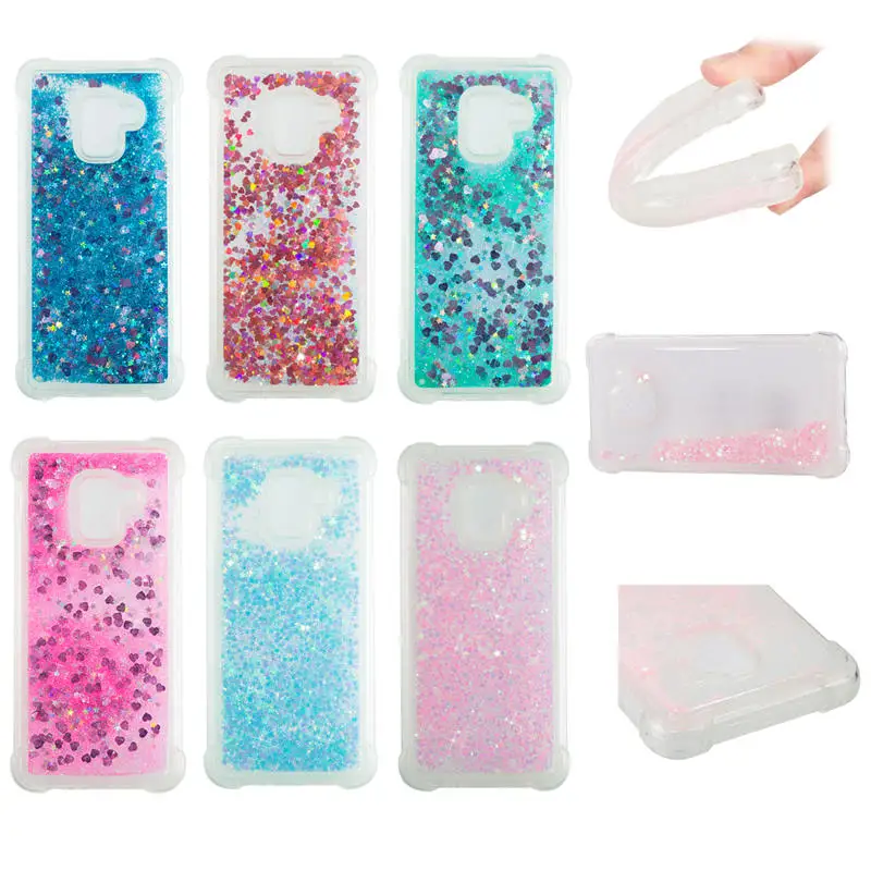 

Liquid case For Samsung Galaxy J4 J6 A6 A8 Plus A7 2018 A750 J2 Prime J5 J7 J3 A3 A5 A7 2017 2016 Glitter Love Silicone PC Cover