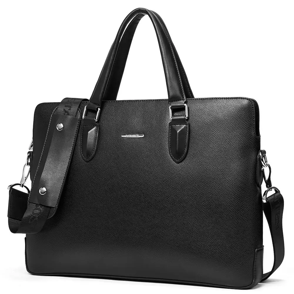 

Bostanten Genuine Leather Briefcase Laptop Male Shoulder Bag 15 inch Men Briefcase Business Bag Men Crossbody Bag Tote Handbag