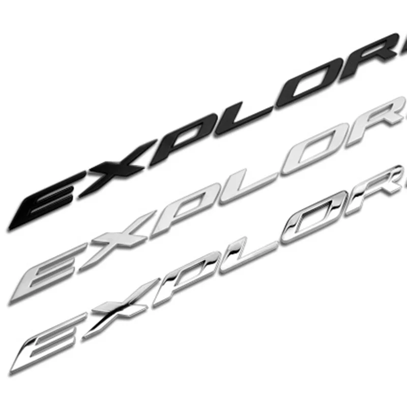 

Original ABS Chrome Letters Car Styling Emblem Hood Trunk Refitting Auto 3D Sticker for Ford EXPLORER INTERCEPTOR Silver Black