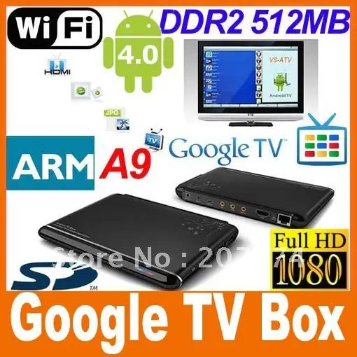 Google TV Box Android 4.0 ARM Cortex A9 WiFi HD 1080P HDMI TV