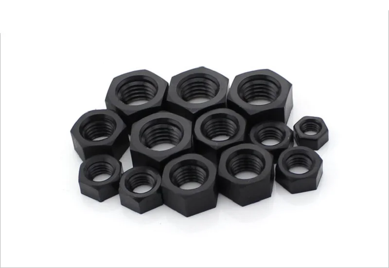 50pcs DIN934 M2 M2.5 M3 M4 M5 M6 M8 PA66 White or Black Nylon Hex Nut