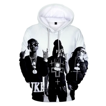 

Cool 3D Hooded Hoodies Migos Rapper Male Sweatshirt Hip hop Long sleeve Casual Sweatshirt 3D Print Pattern Winter/Autumn Hoody