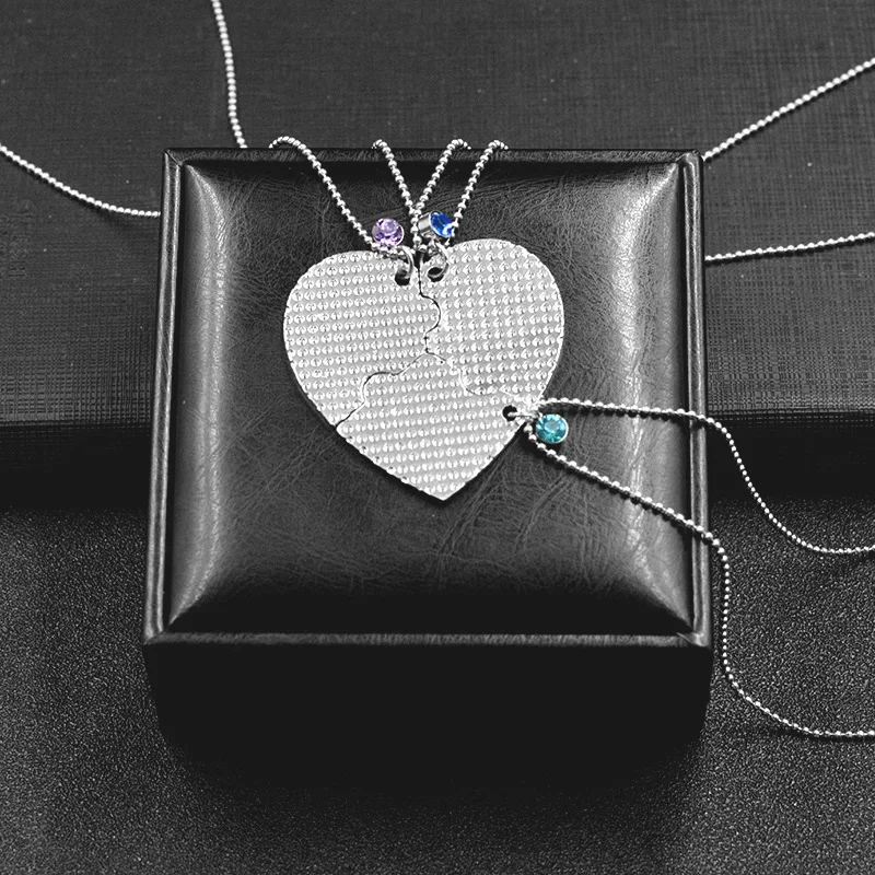 3 шт/набор подвеска в виде разбитого сердца ожерелье для лучших друзей навсегда шейки для женщин мужчин Мода Кристалл Любовь BFF Дружба Ювелирные изделия подарок