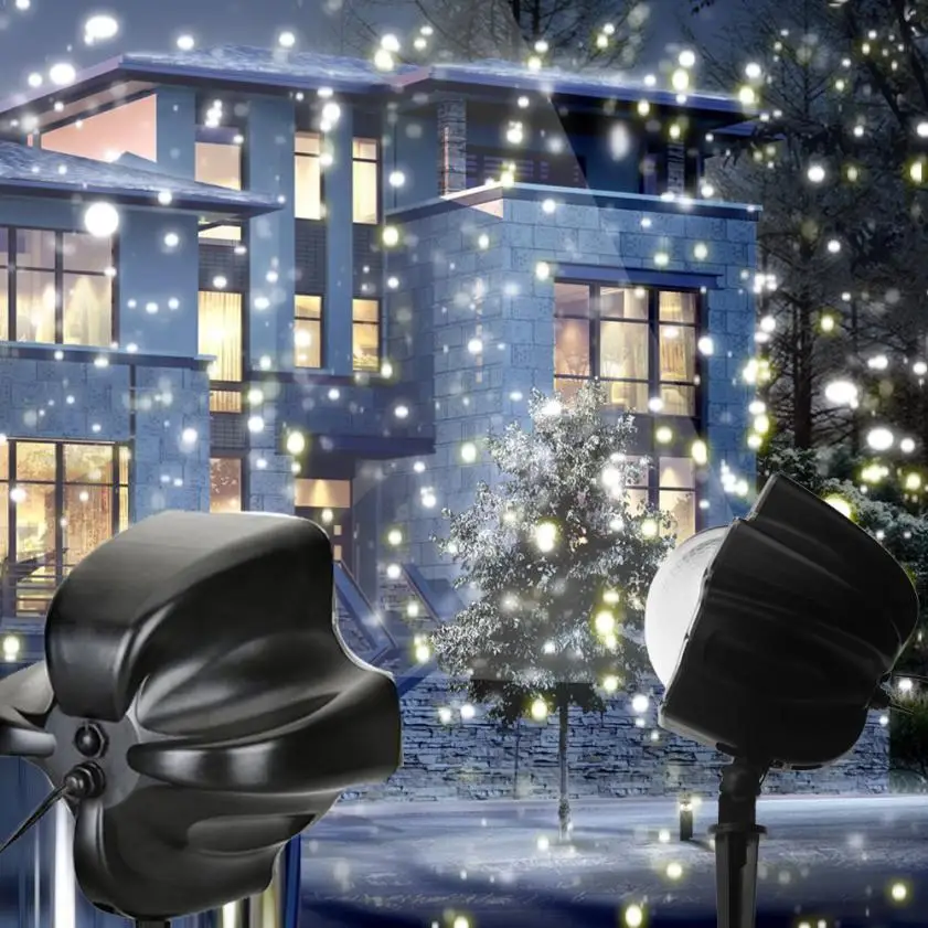 

MUQGEW 120V AC LED Snowfall Light Rotating Night Light Projector Snow Flurries Spotlight LED Snowfall Light