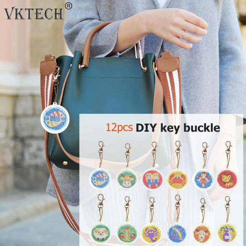 

DIY Keychain Full Drill Diamond Painting Constellation Key Ring Pendant Diamond Painting Cross Stitch Embroidery Craft