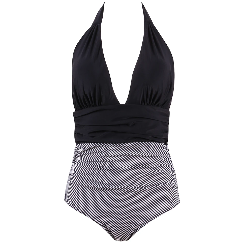 Billige TQSKK 2019 Neue Sexy Streifen Frauen Badeanzug Strap Monokini Body Push Up Padded Weibliche Bademode Strand Badeanzug