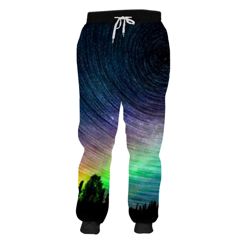 CJLM мужские большие размеры радужные спортивные брюки цветные пейзажные мужские брюки с 3D принтом звездное небо тренд брюки