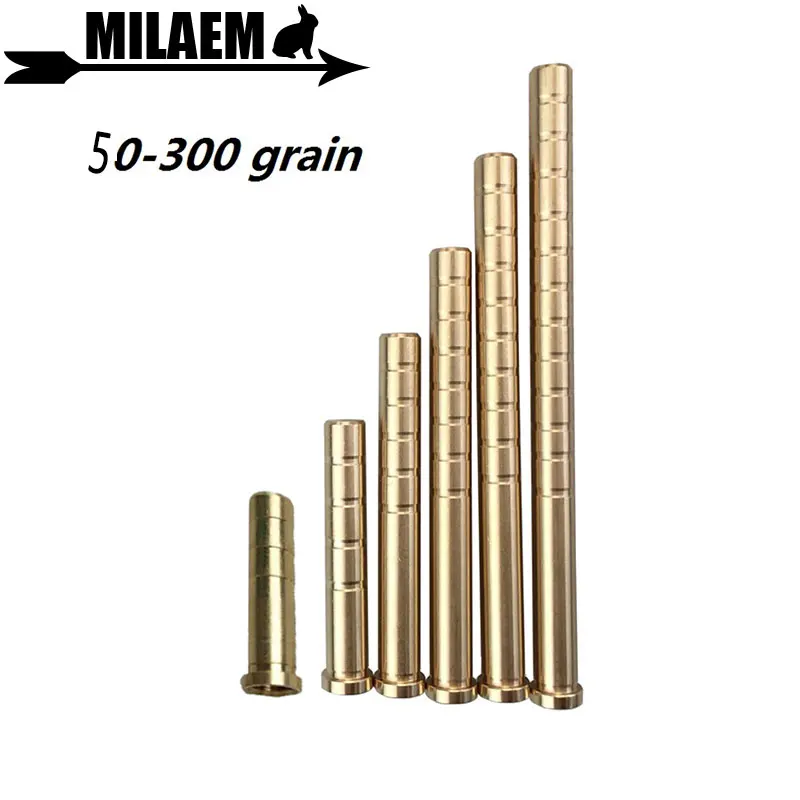 

12pcs Archery Insert Copper Connect 50/100/150/200/250/300 Gr Fit For Diameter 6.2 mm Arrow Shaft Hunting Shooting Accessories
