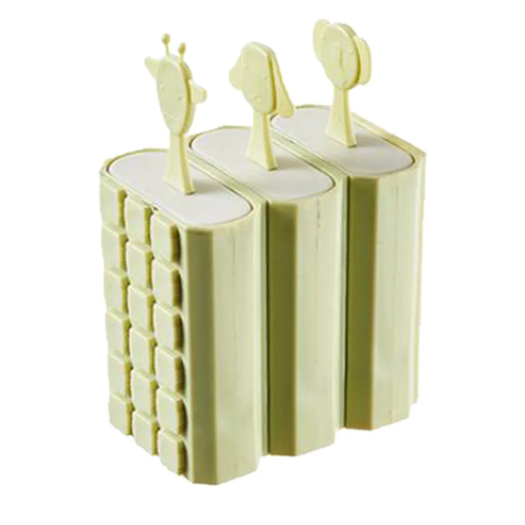 Divided design 4pcs Beautiful plastic Ice Cream Mold With Lid Popsicle Mold Creative Kitchen Tool Creative Shape