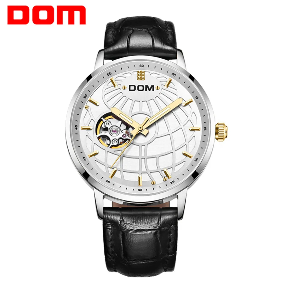 DOM мужские часы автоматические механические Tourbillon спортивные кожаные