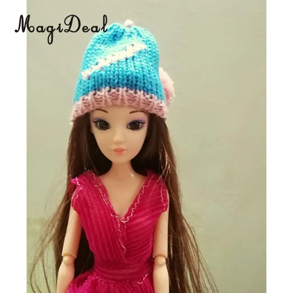 1/6 Stylish Winter Garment Accessory - Knitted Woolen Beanie Hat Ski Cap For   for Kurhn Girl Dolls Christmas Dress-up
