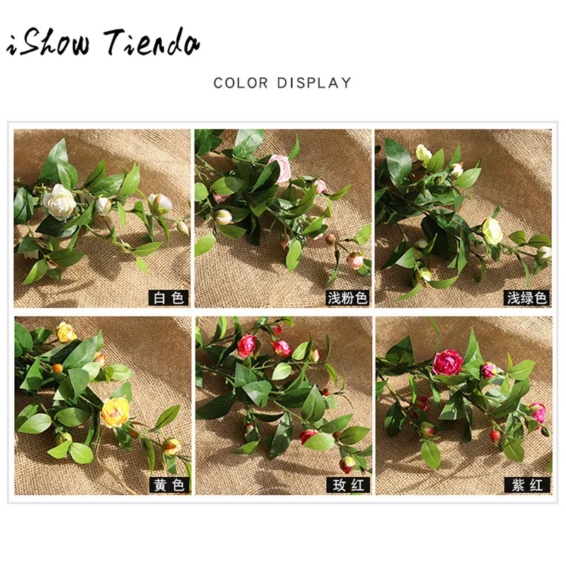 

ISHOWTIENDA Artificial Fake Flowers Milan Camellia Floral Wedding Bouquet Party Home Decor Camellia long branch simulation