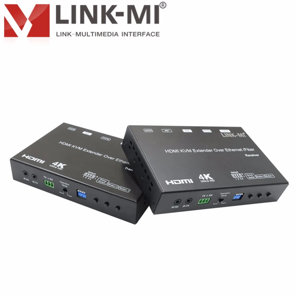 LINK-MI 120M 4K HDMI 익스텐더를 섬유 POE RS232 USB KVM 익스텐더 Unicast 멀티캐스트 최대 8x16 KVM IP/섬유