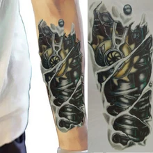 Шт. 1 шт. поддельные татуировки 3D татуировки робот рука Временные татуировки наклейки на тело искусство водостойкие татуировки рукав для мужчин