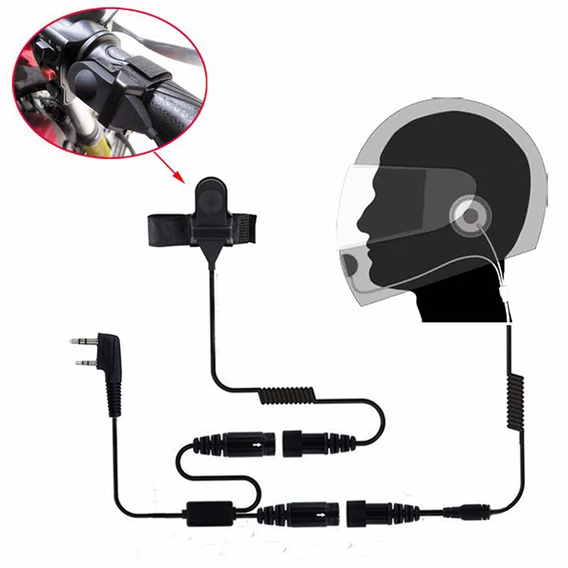 

2Pin PTT Motorcycle Helmet Headset for baofeng Earpiece for Two Way Radio Walkie Talkie accessories UV-5R 82 UV-5RA Plus BF-888S