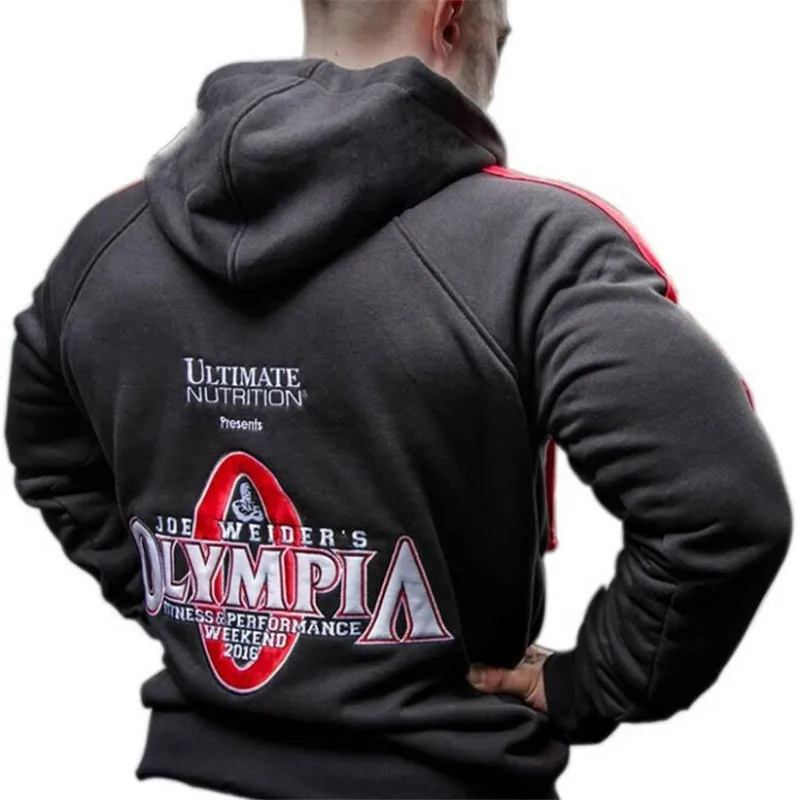 New Men Gyms Hoodies Gyms Fitness Bodybuilding Sweatshirt Zipper Sportswear Male Workout Hooded Jacket Clothing