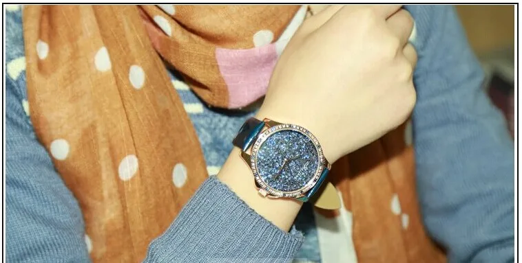 Classic Blink Blink Night Sky MELISSA Jewelry Watch Fashion Women Dress Watches Quartz Leather Wristwatch Feminino Montre F12080