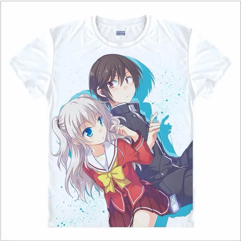 1 KEY Charlotte T-shirts kawaii Japanese Anime t shirt Manga Shirt Cute Cartoon Cosplay Tshirt Otosaka Yuu Tomori Nao Charlotte