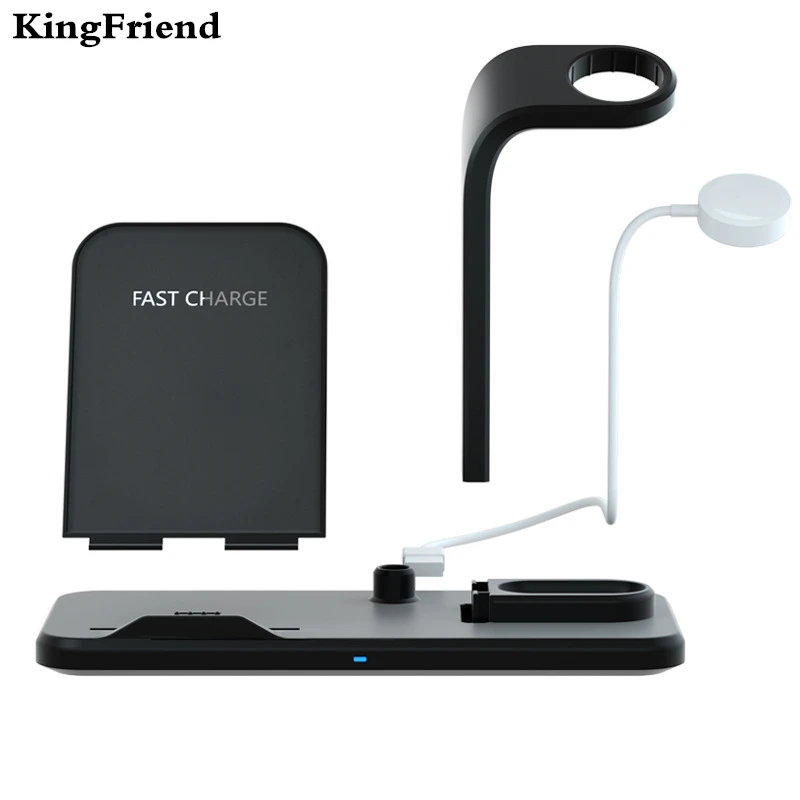 

KingFriend Wireless Charger Stand for iphone Airpods Apple Watch 4 3 2 1 Wireless Fast Charging Dock For iphone 8 plus X Xr Xmax