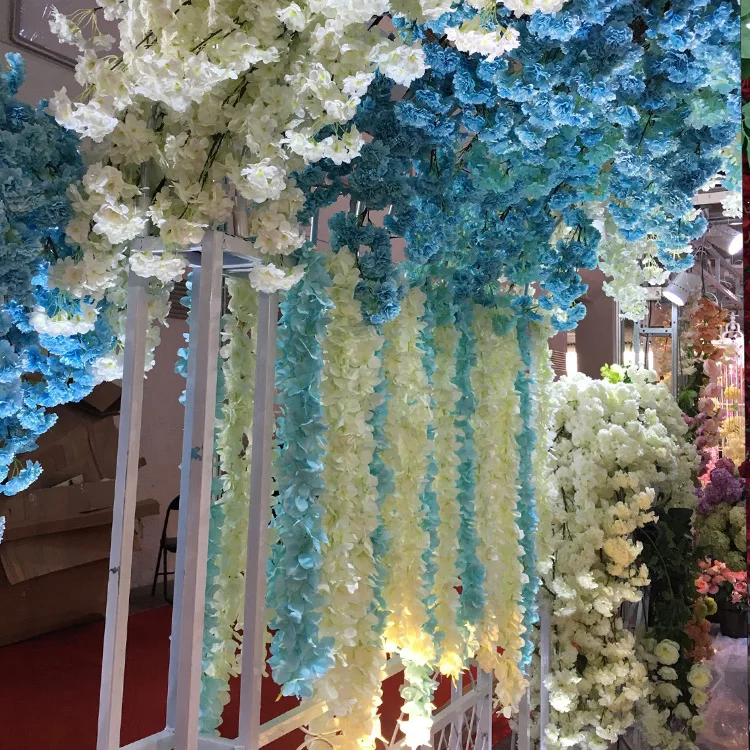 Natural vertical Silk flower string for wedding decoration