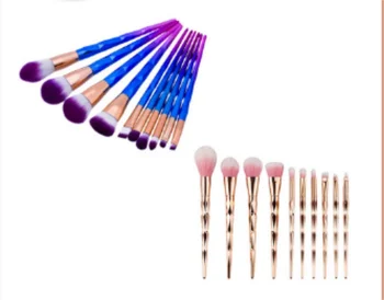 

10Pcs Makeup Brush Set Thread Rainbow Handle Makeup Brushes Cosmetics Blusher Powder Blending Diamond Brush / by dhl 20sets