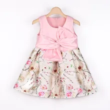 Новое модное платье с блестками и цветком бантом платье для девочек для вечеринки, дня рождения свадебные наряд принцессы, Одежда для маленьких девочек детское платье для девочек