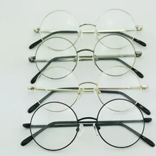 Винтаж 360 46 мм круглый очков кадров FULL-RIM Весна Петля черного золота серебристо-серый очки ретро Фирменная Новинка Топ качество RX