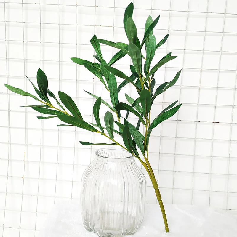 Зеленый Искусственный оливковый филиал имитация растения Оливковый лист домашний Свадебный искусственный цветок для декорирования рождественские украшения цветы