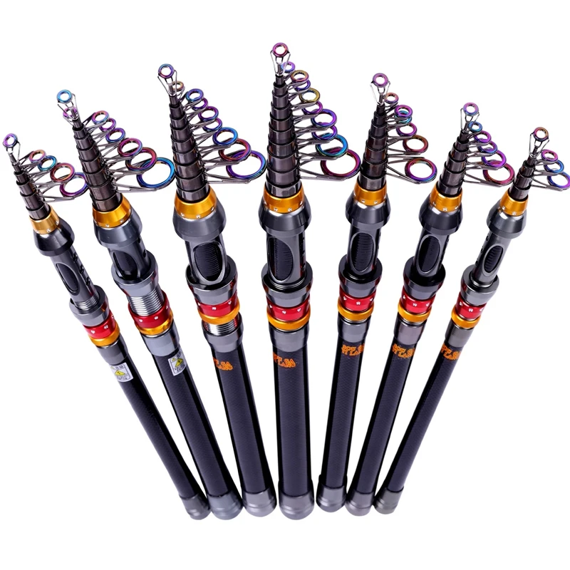 Comprar Sougayilang 99% carbono 1,8 m 3,6 m portátil caña de pescar telescópica en blanco girando varillas pescado mano pesca mar rod