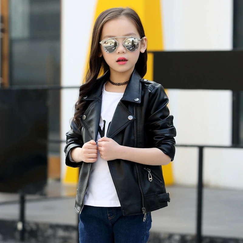 

Girls Jacket Coat Clothes Children's Jacket Spring Children's Clothing PU Clothes Girls Boys Zipper Clothing Coat Clothing