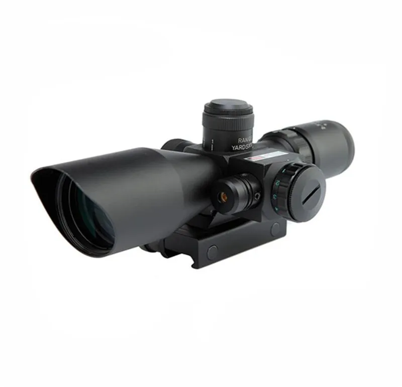 

2.5-10X40E Green Red Dual Illuminated Tactical Riflescope Mil-Dot Hunting Scope Sight With Mount Rangefinder Reticle