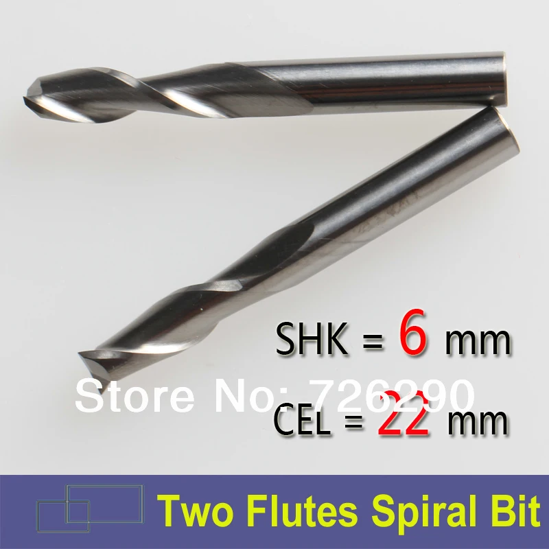 

2pcs Shank 6mm x22mm Two Flutes Eendmill Cutters For Aluminum Alloy Material Cutting Tools From Factory