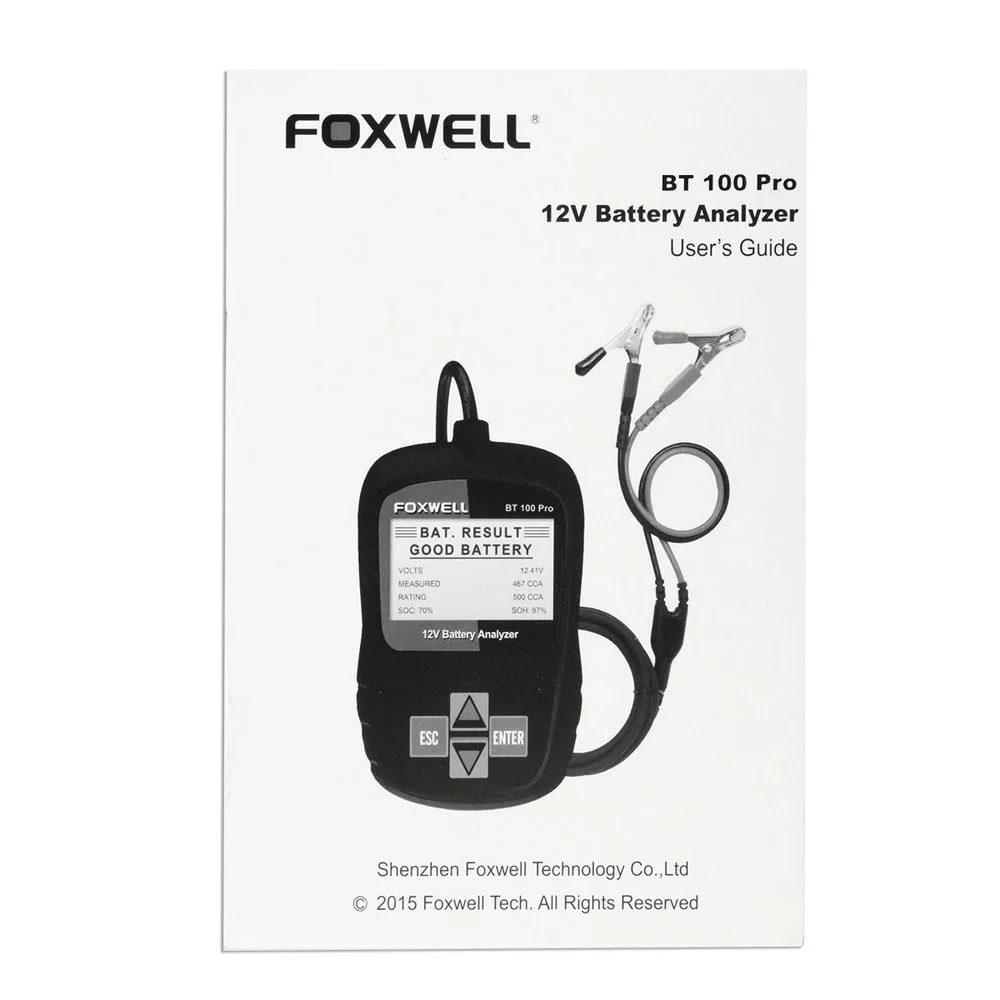 Foxwell BT100 PRO Car Battery Tester 12V-14