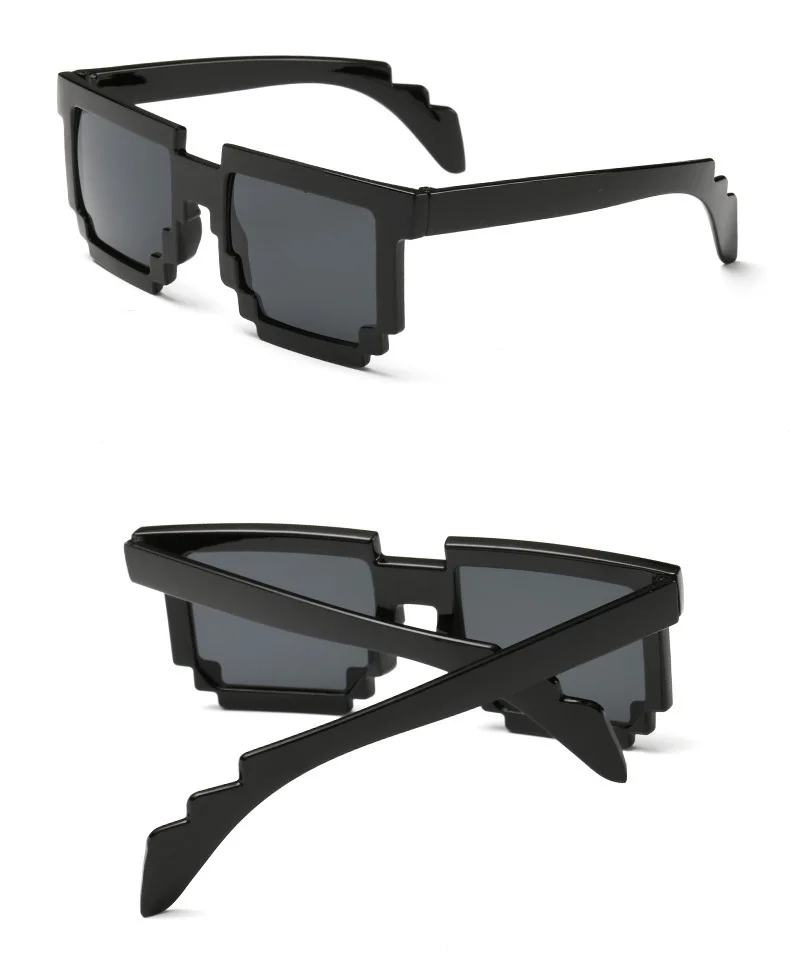Модные детские солнцезащитные очки WarBLade, детские солнцезащитные очки меньшего размера, мозаичные очки для мальчиков и девочек, квадратные очки с пикселем, чехол