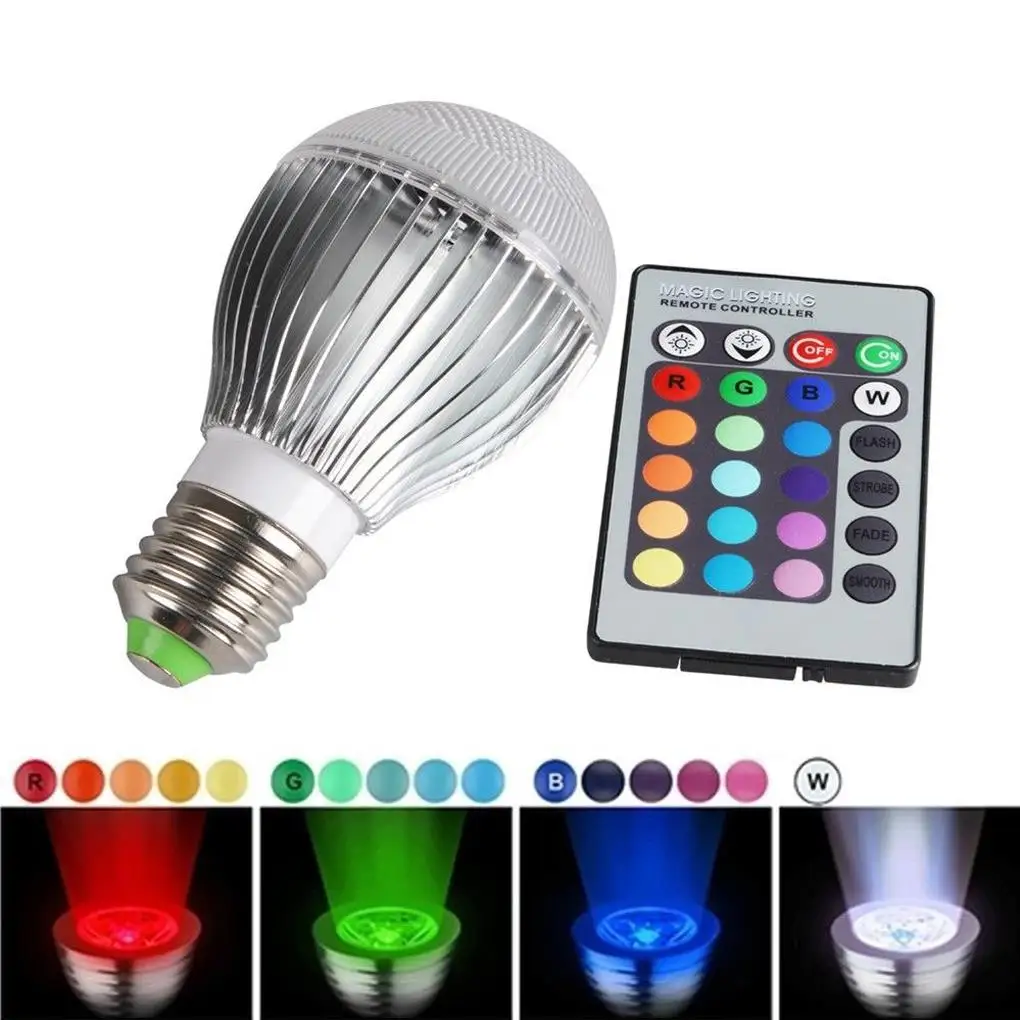 

30W E27 RGB LED Bulb Light Lamp+ 24 key IR Remote Control 60x107mm