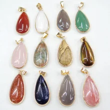 35x15 мм 10 шт. Каплевидная форма натуральный камень Агаты Бразилия содалит каменный Шарм Подвеска для DIY для изготовления украшений ожерелья подвески