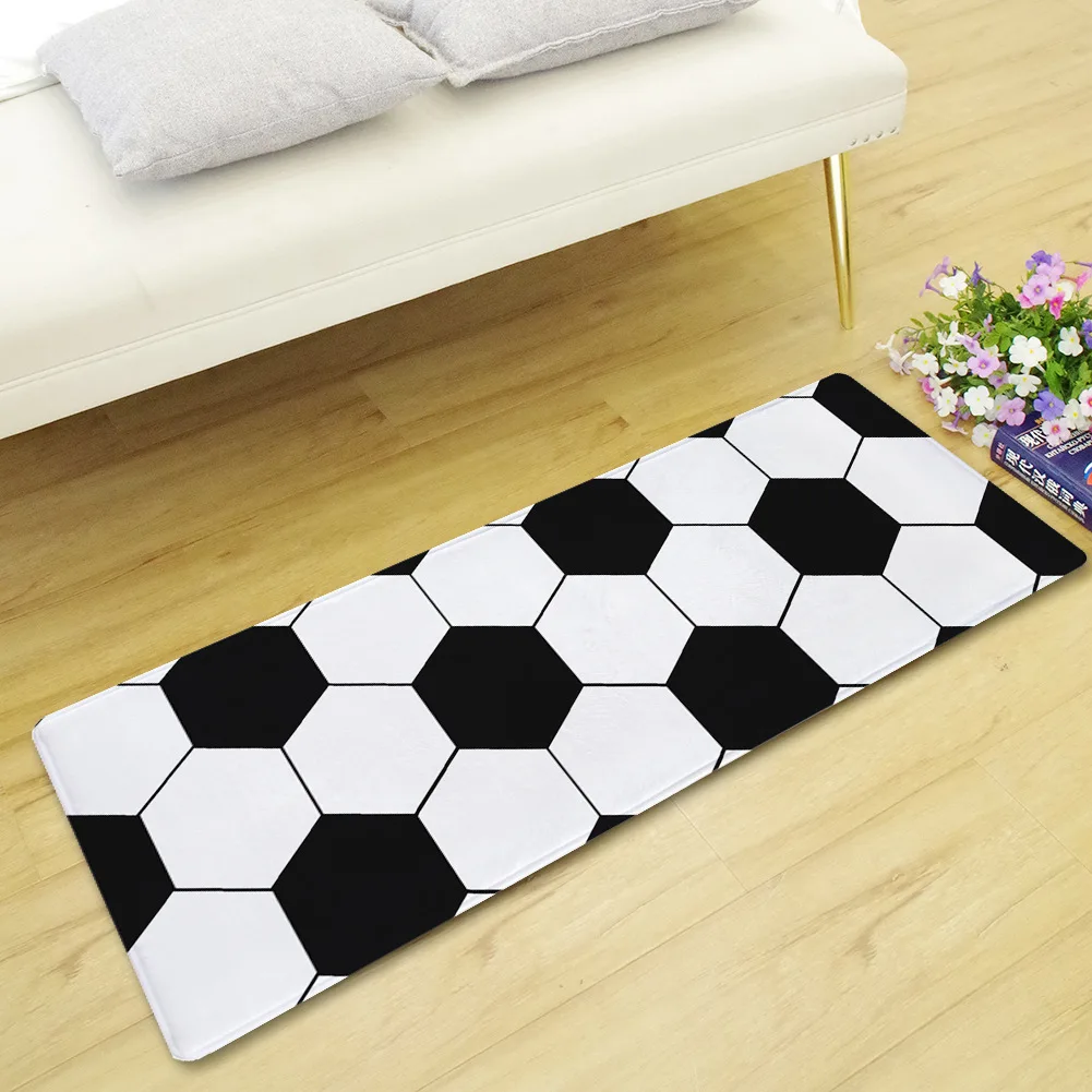 Creative Football Pattern Long Floor Mat Living Room Decoration Rug Non-slip Absorbent Kitchen Carpet Entrance Door Mat Creative Football Pattern Long Floor Mat Living Room Decoration Rug Non-slip Absorbent Kitchen Carpet Entrance Door Mat