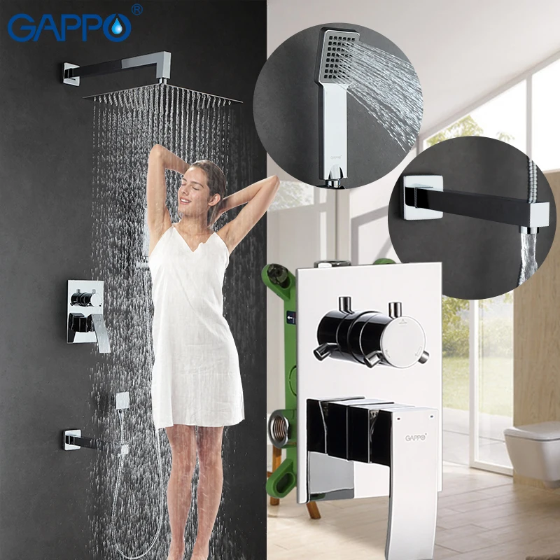 GAPPO shower faucet wall mounted waterfall bath sets water mixer taps rainfall showers system | Обустройство дома