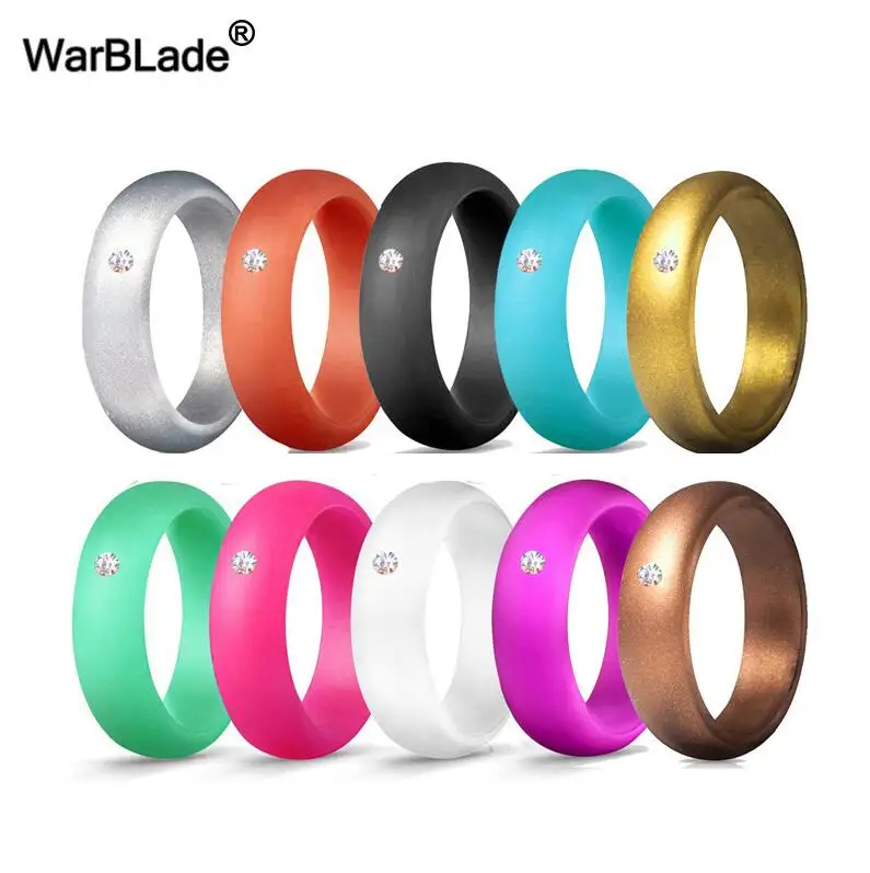 10pcs/set Fashion Silicone Ring For Men Women Wedding Rings Bands Hypoallergenic Crossfit Flexible Sports Silicone Finger Ring