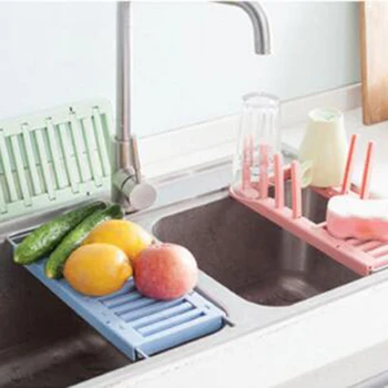 

Retractable Stainless Steel Sink Draining Rack Kitchen Dish Vegetable Fruit Drying Rack Feeding Bottle Holder Rack Storage Shelf