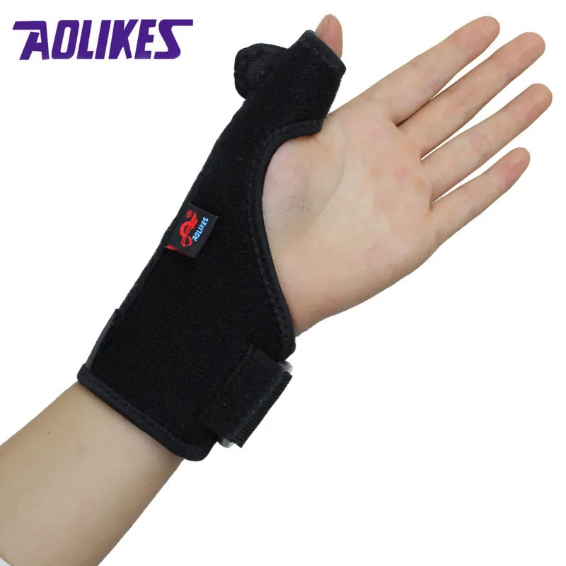 AOLIKES 1 шт. эластичный браслет для большого пальца Весенняя стальная обертка для рук ладонь повязка для запястья Правая или левая рука поддержка корректор повязка