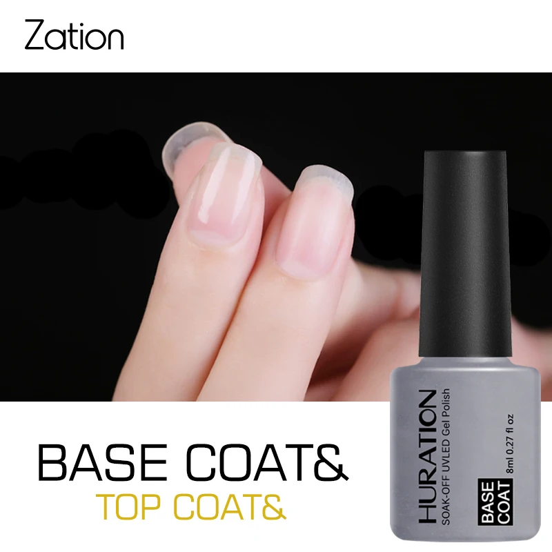 Zation Nail Gel Top Coat Base Coat 8ml Nail Gel Long lasting Manicure