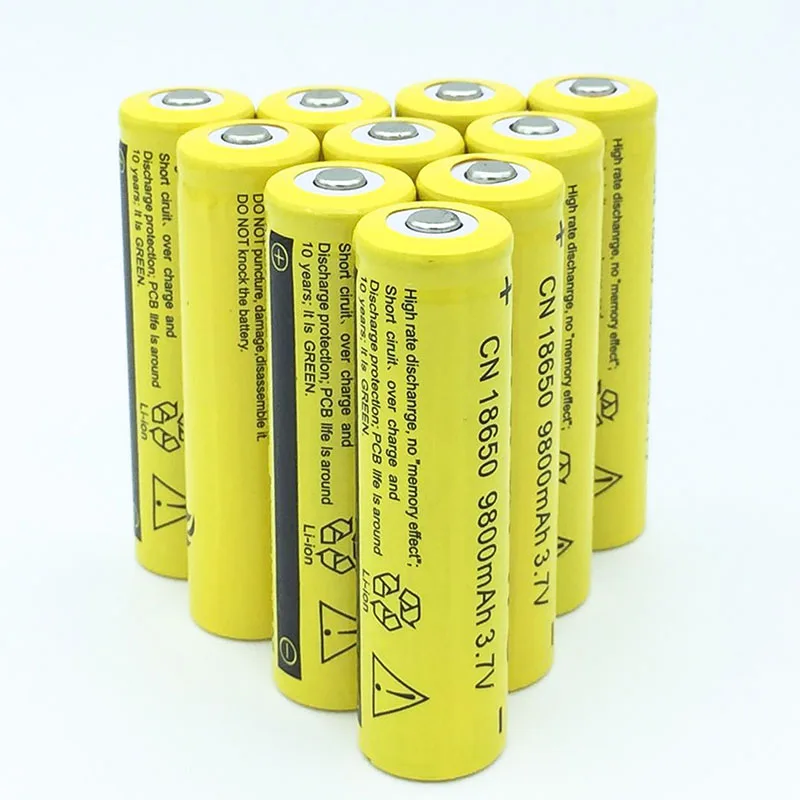 Online 10 25 stücke 18650 Batterie 9800 mAh 3,7 V 18650 Akku Li Ion Lithium Bateria für LED Taschenlampe Lithium Batterie