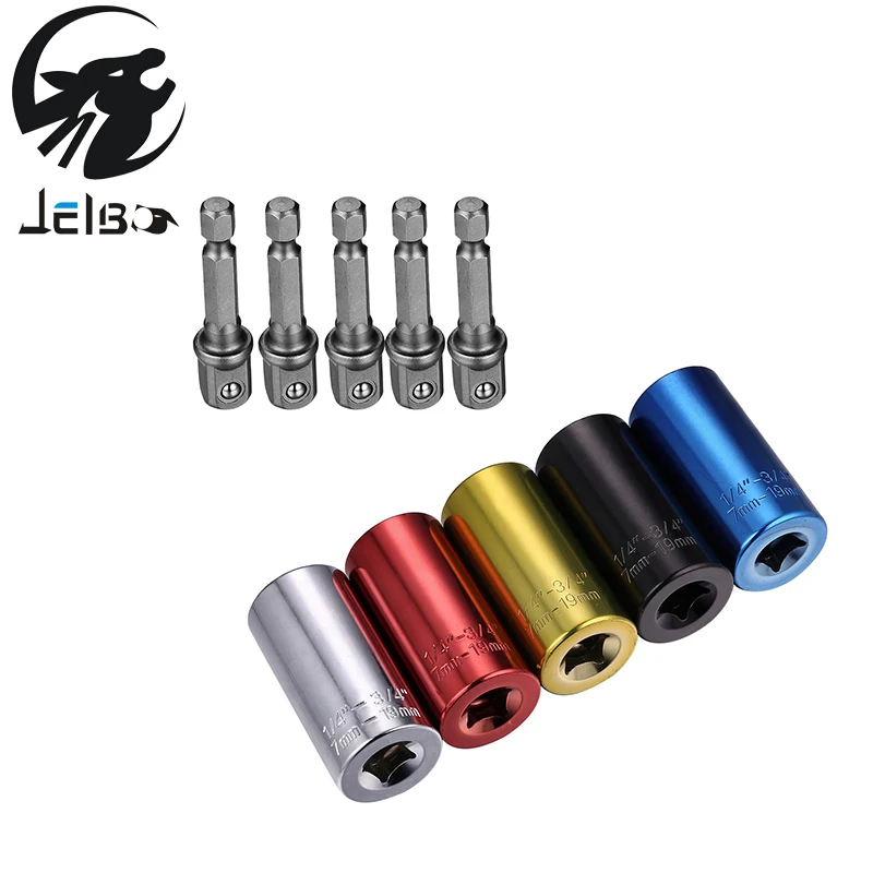 

Jelbo Drill Bits for Metal Tool Universal Socket Adapter+Power Drill Adapter 2pc Set Car Hand Tools Repair Kit Adapter Drill