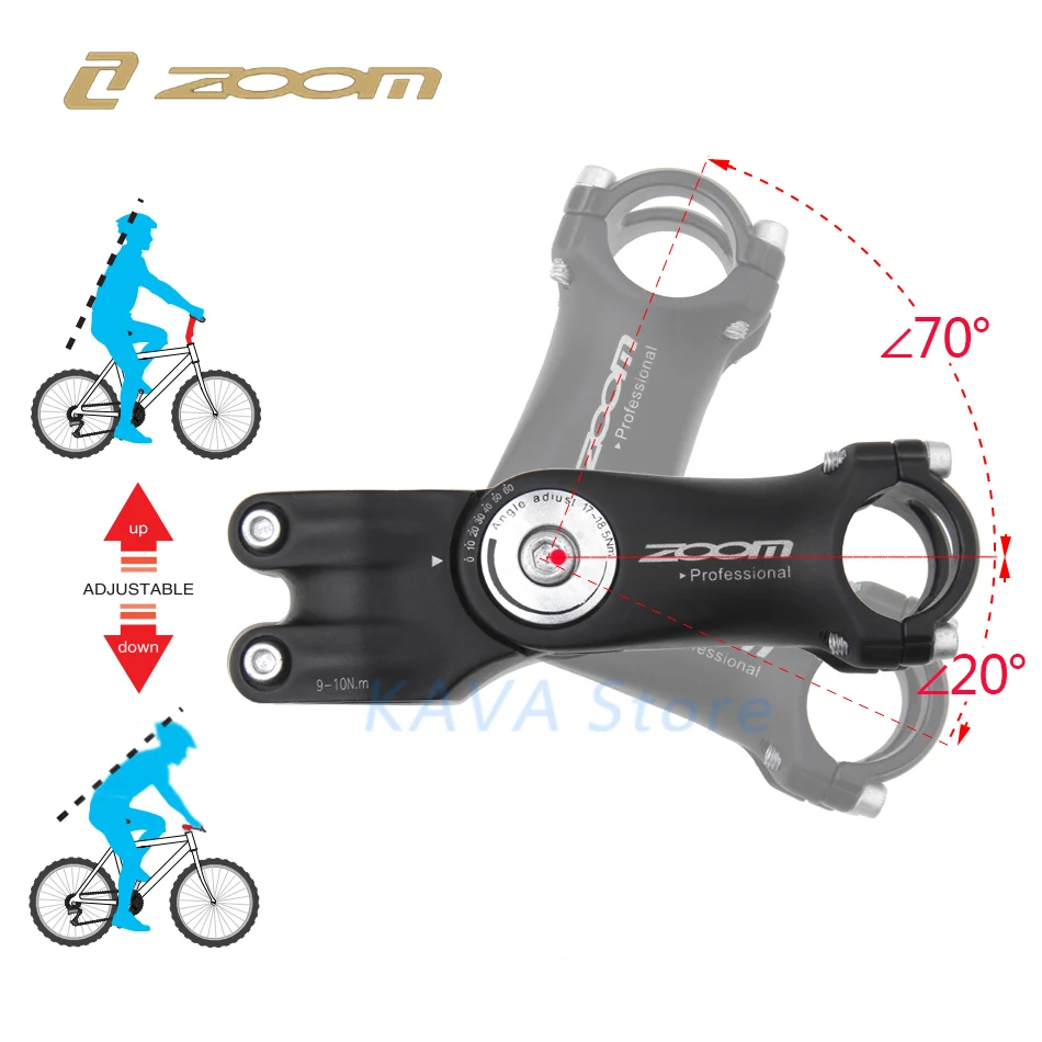 ZOOM H1411C регулируемое увеличение высоты руля велосипеда стояк 25,4 мм руля горного велосипеда алюминиевый сплав части велосипеда MTB руля