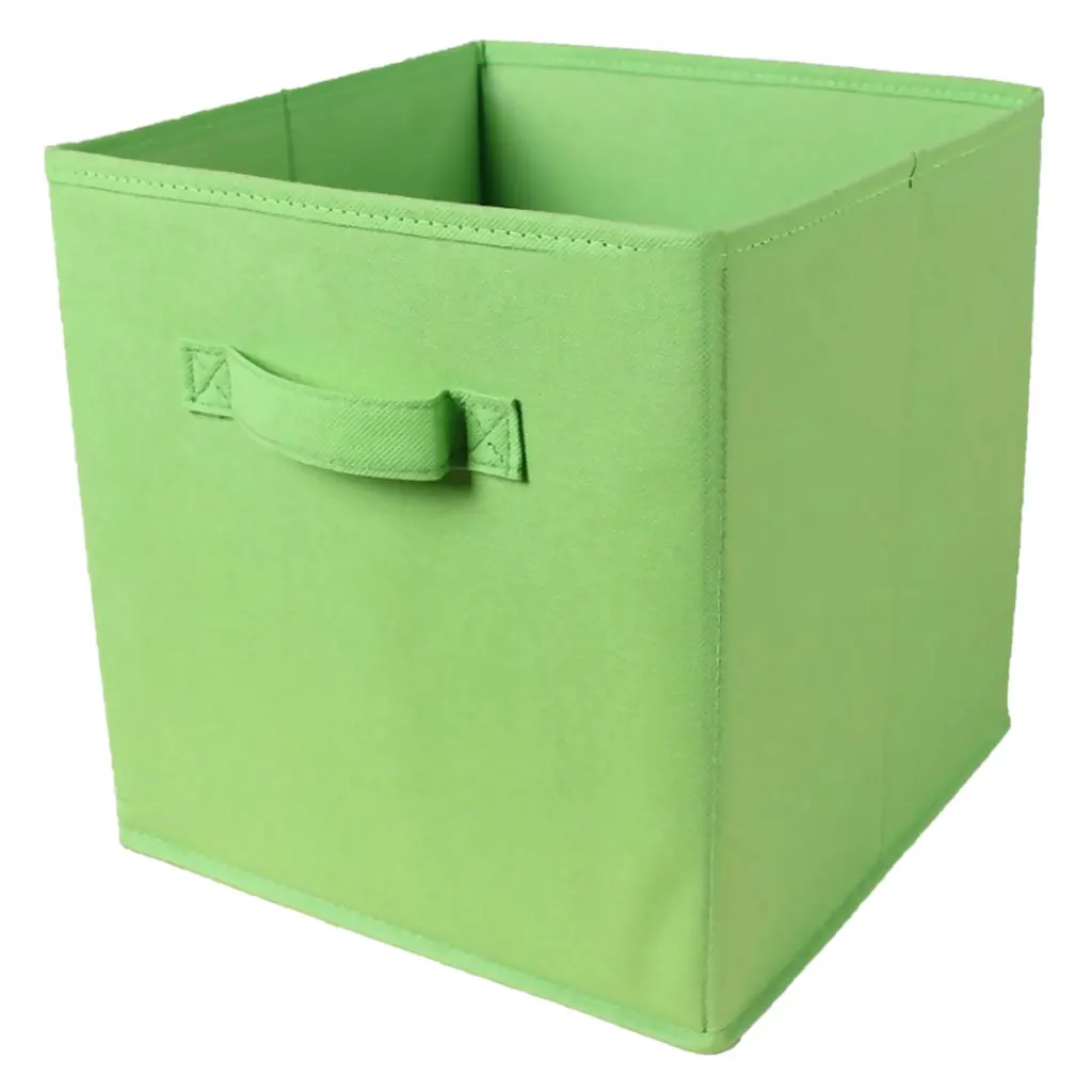 Тканевые складные кубические Нетканые Ящики для хранения игрушек нижнее белье одежда рубашка Органайзер коробка для хранения книг корзины косметика - Цвет: Green